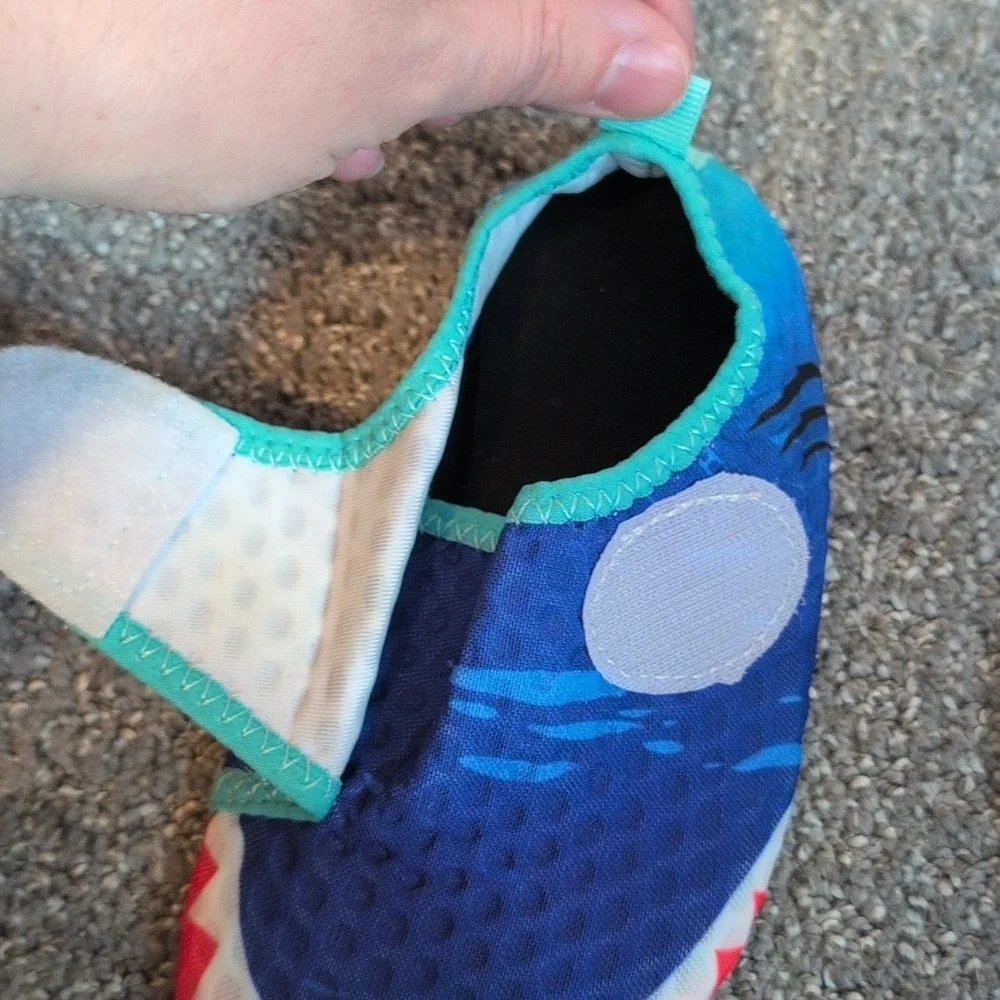 Kids Blue Shark Slip-On Water Shoes